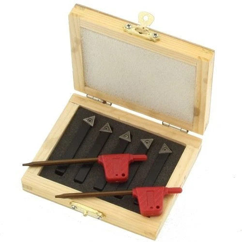 Complete Lathe Tooling Set: 5pcs 1/4" Carbide Inserts & 35pcs Tool Bit Holders