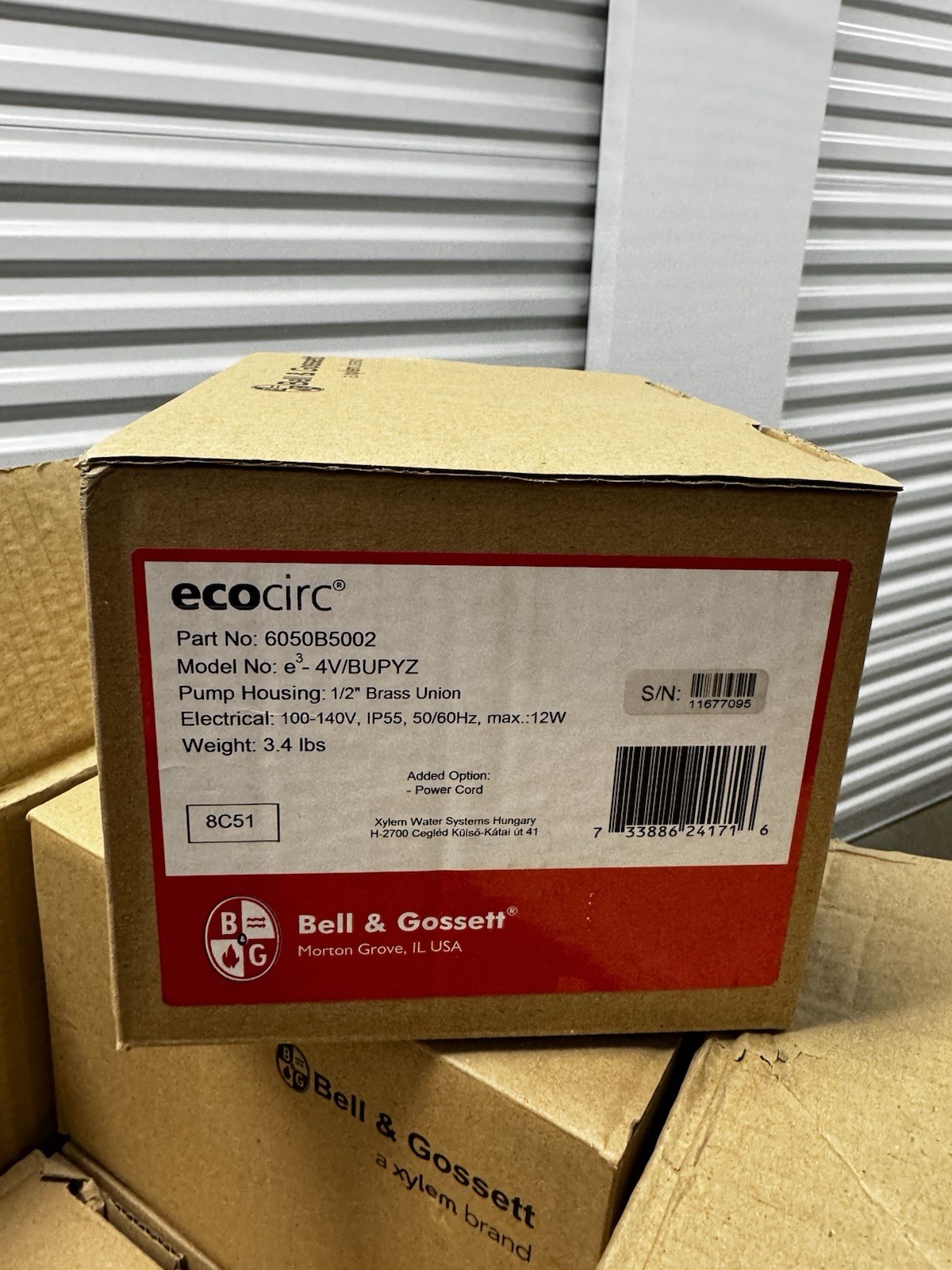 Bell & Gossett ecocirc® e3 Series e3-4V/BUPYZ 6050B5002 Circulating Pump