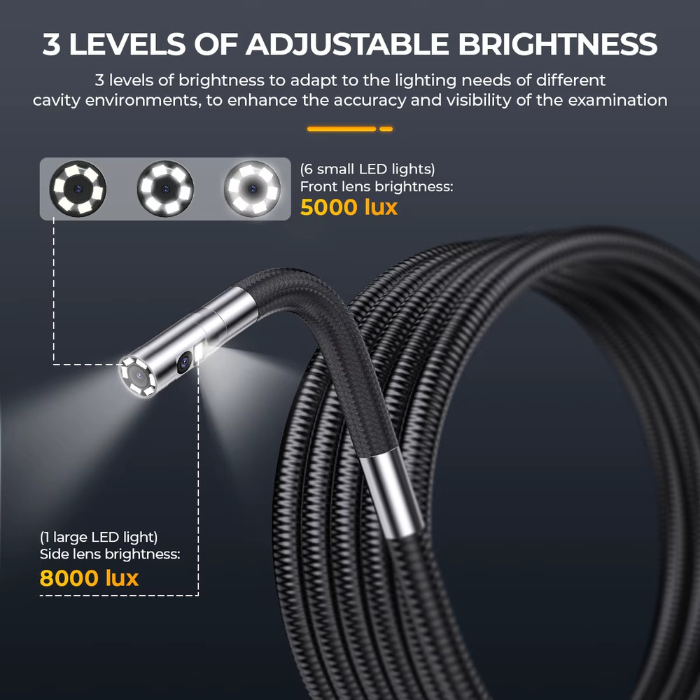 ANCEL AN302 Two Way Control Articulating Borescope With Dual Camera 6 5MM