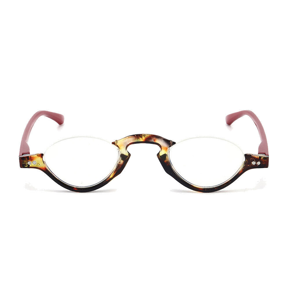Blue Light Blocking Half Moon Reading Glasses Spring Hinge Lightweight Readers