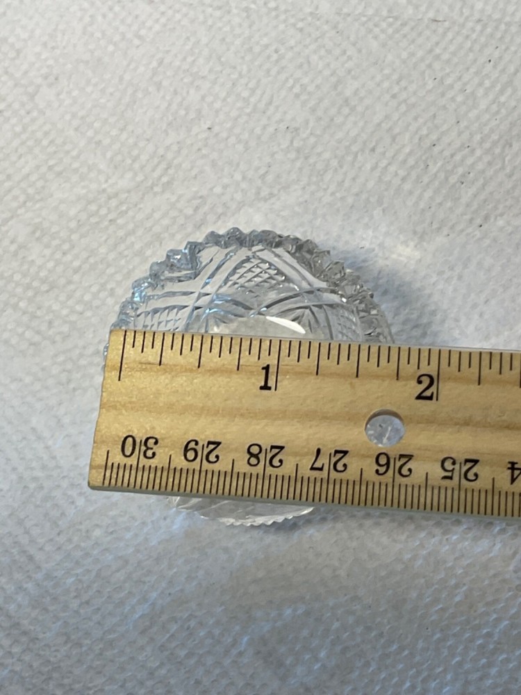 Crystal salt dip/cellar decorative etching