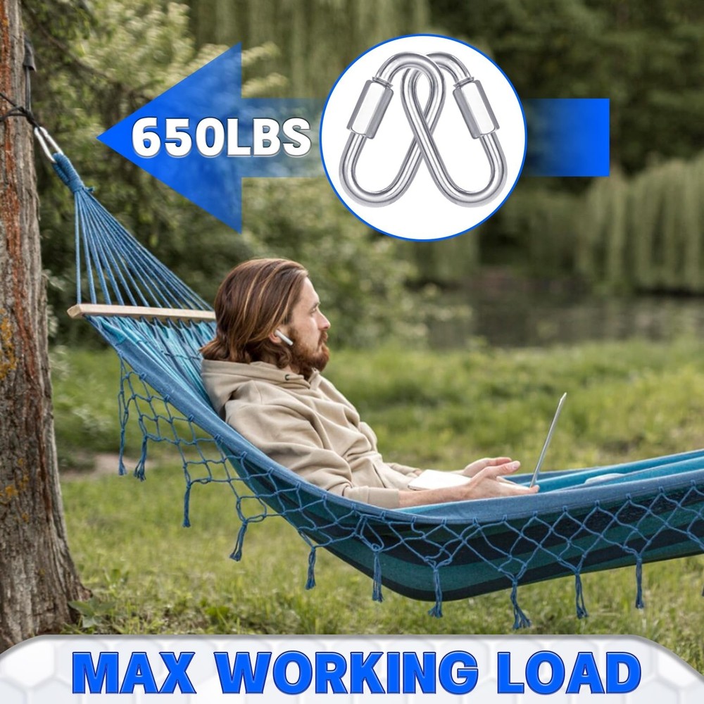 50-Pack M5 3/16 Inch Quick Link Chain Connectors, 2IN Galvanized Thread Quick...