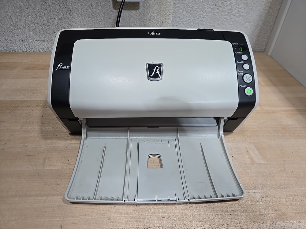 Fujitsu FI-6130 Duplex Document Color Scanner w/AC Adapter UNTESTED POWERS ON