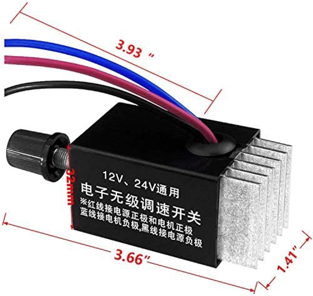 DC Motor Speed Controller Universal DC 12V 24V 10A Electronic Stepless Speed Reg