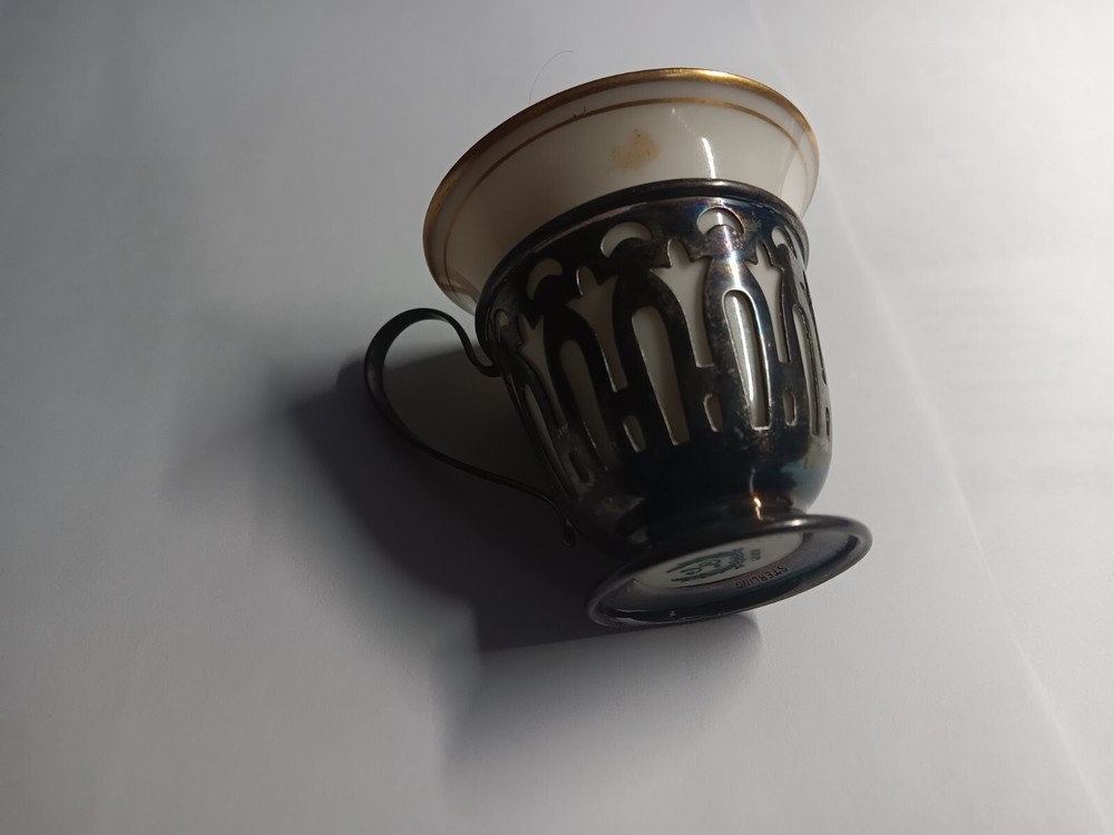 STERLING SILVER DEMITASSE CUP WITH LENOX INSERT