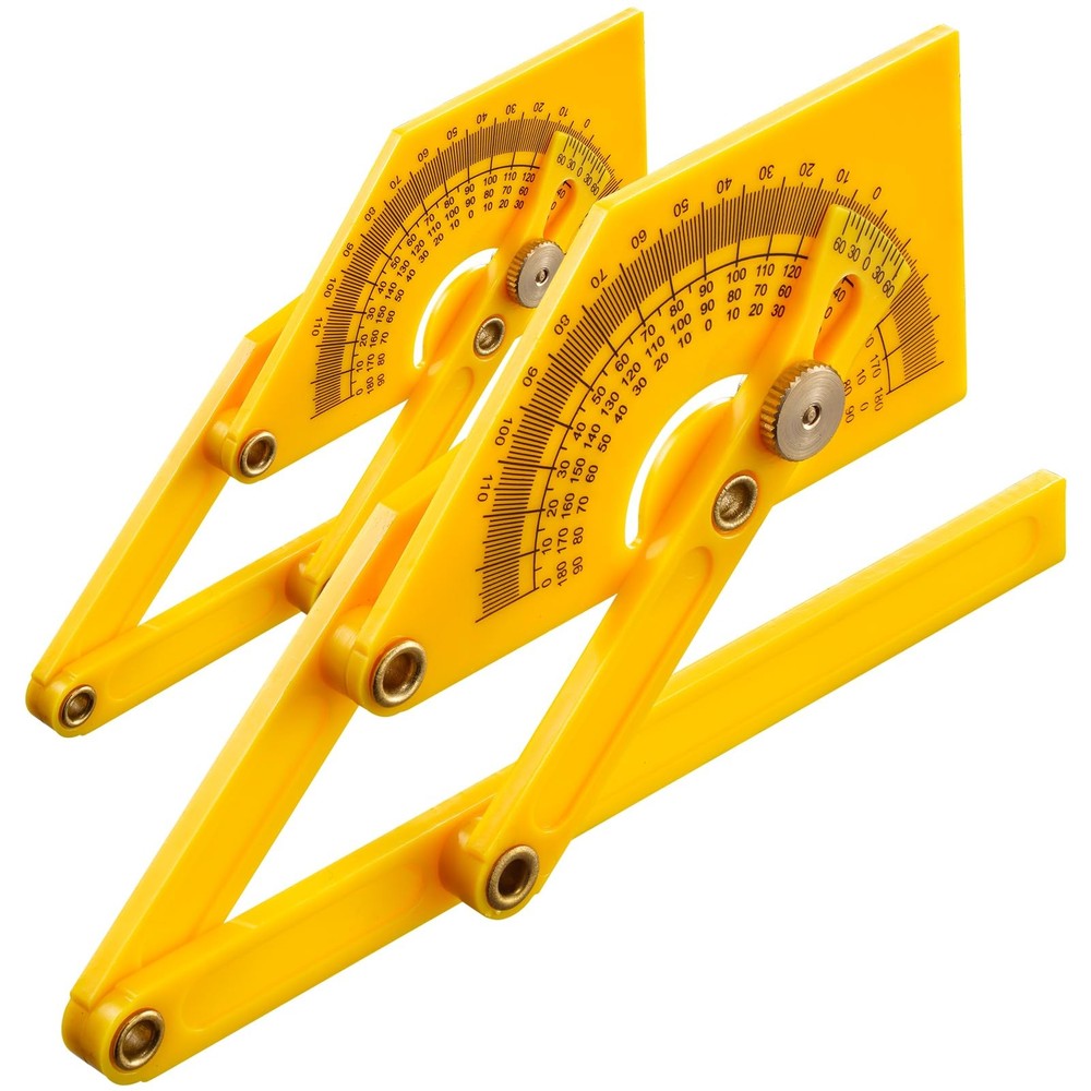 2 Pcs Protractor Angle Finders, Adjustable Protractors 0°-180° with Yellow