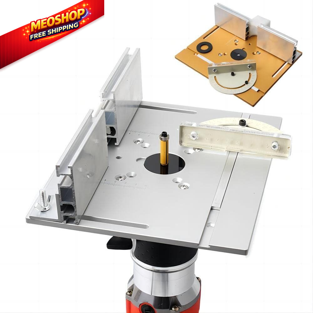 KETIPED Aluminium Router Table Insert Plate,Woodworking Benches Silver