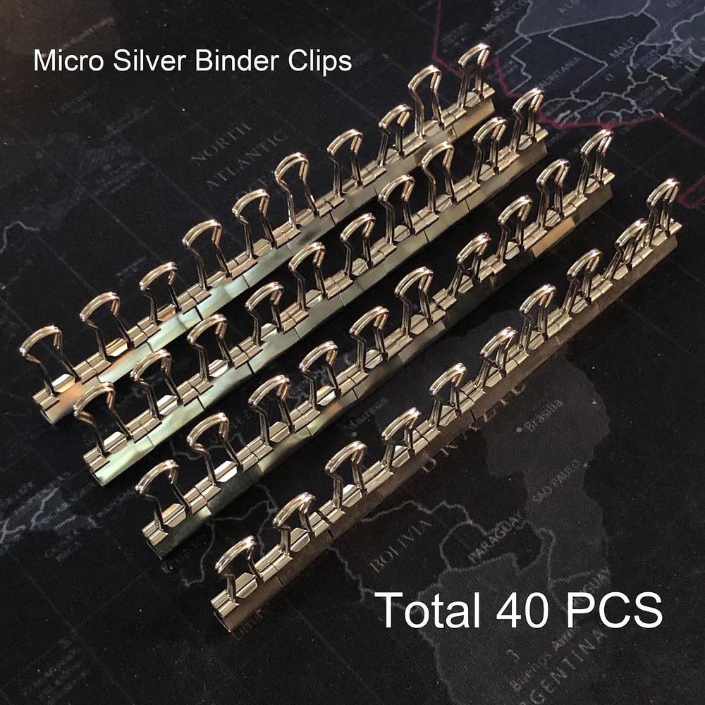 nctinystore Micro Silver Binder Clips Micro Metal Clamp 1/2 inch Width (Silve...
