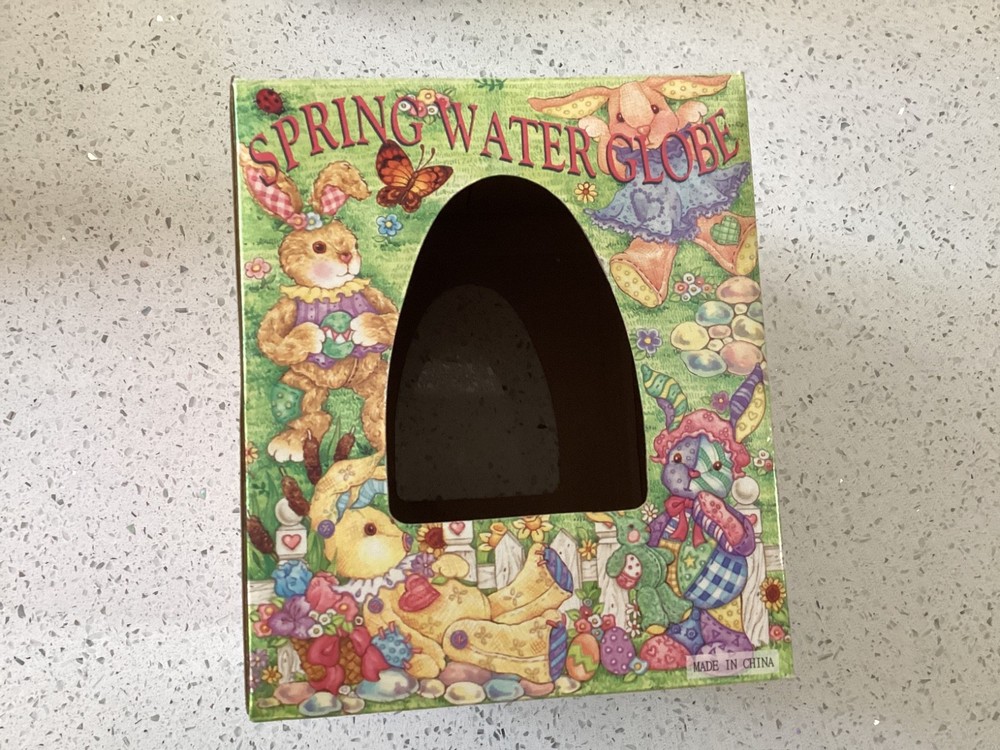 NEW SEALED Easter Spring Water Globe Musical "Easter Parade" Egg Shaped Dome