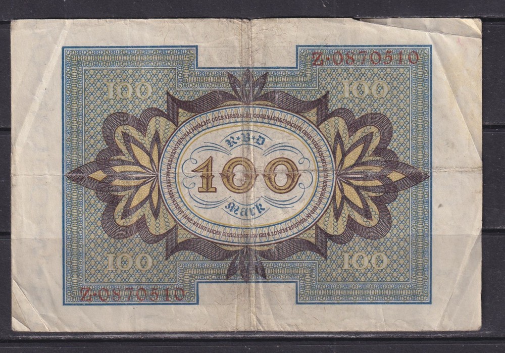 GERMANY - 1920 100 Mark Circulated Banknote (2)