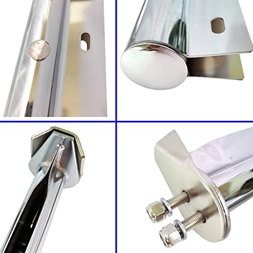 Angled Spring Loaded Mud Flap Hanger Bracket Set 1-1/8" Bolt Spacing Chrome