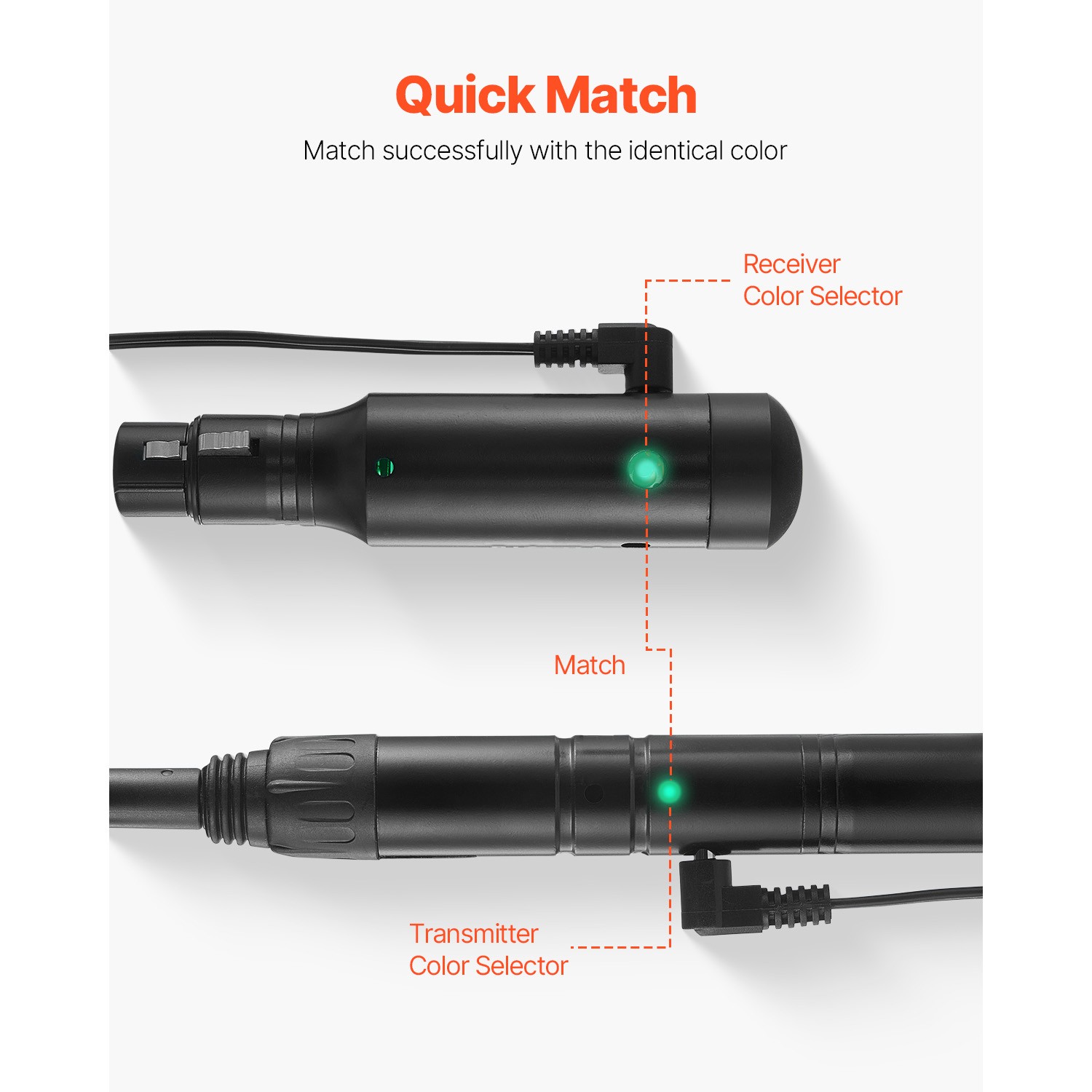 DMX Wireless Receiver Transmitter Rechargeable Battery Stage Light 8 PCs Black