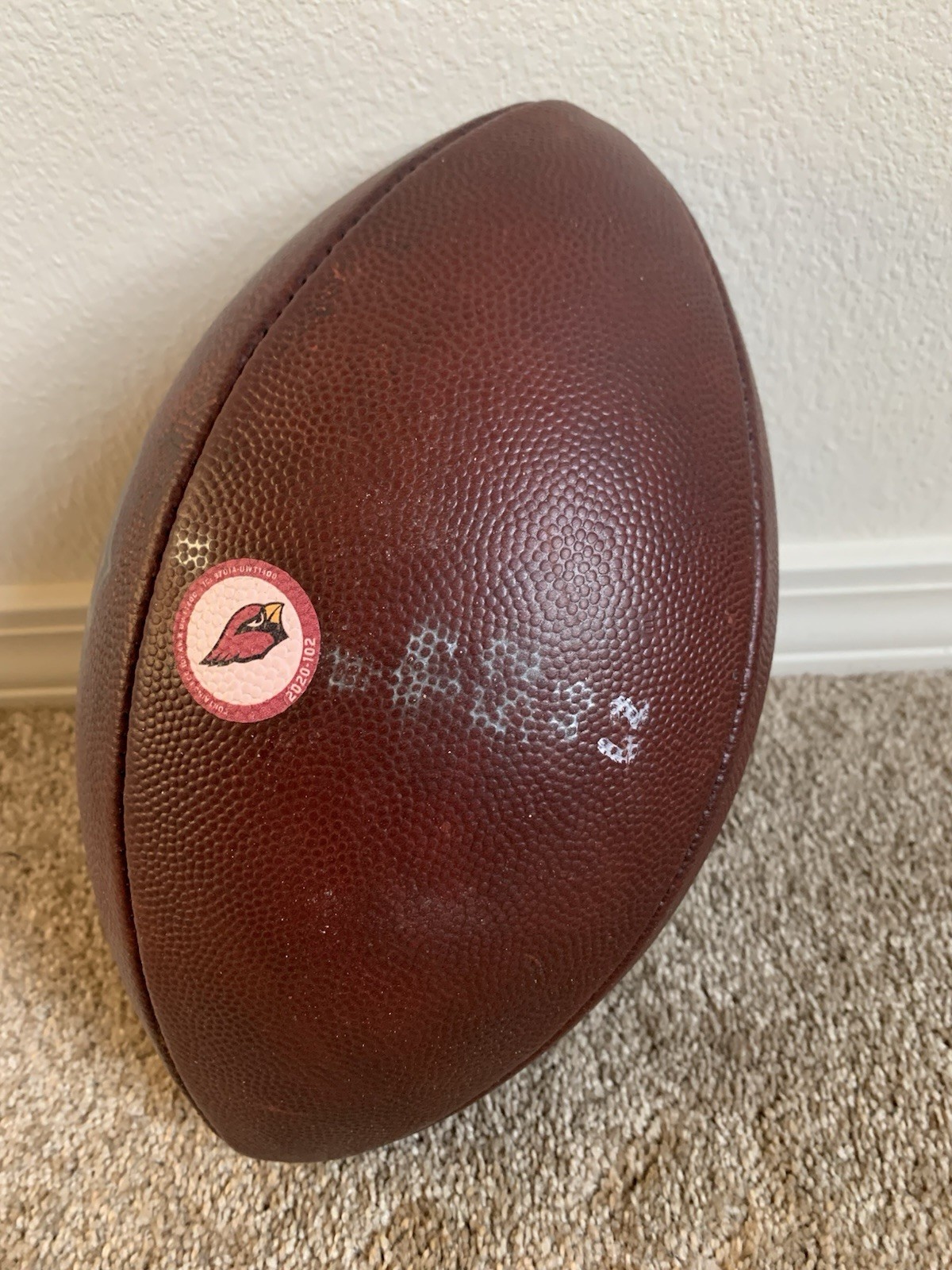 Arizona Cardinals Game Used 2020 NFL Football, Photo matched To Kyler Murray