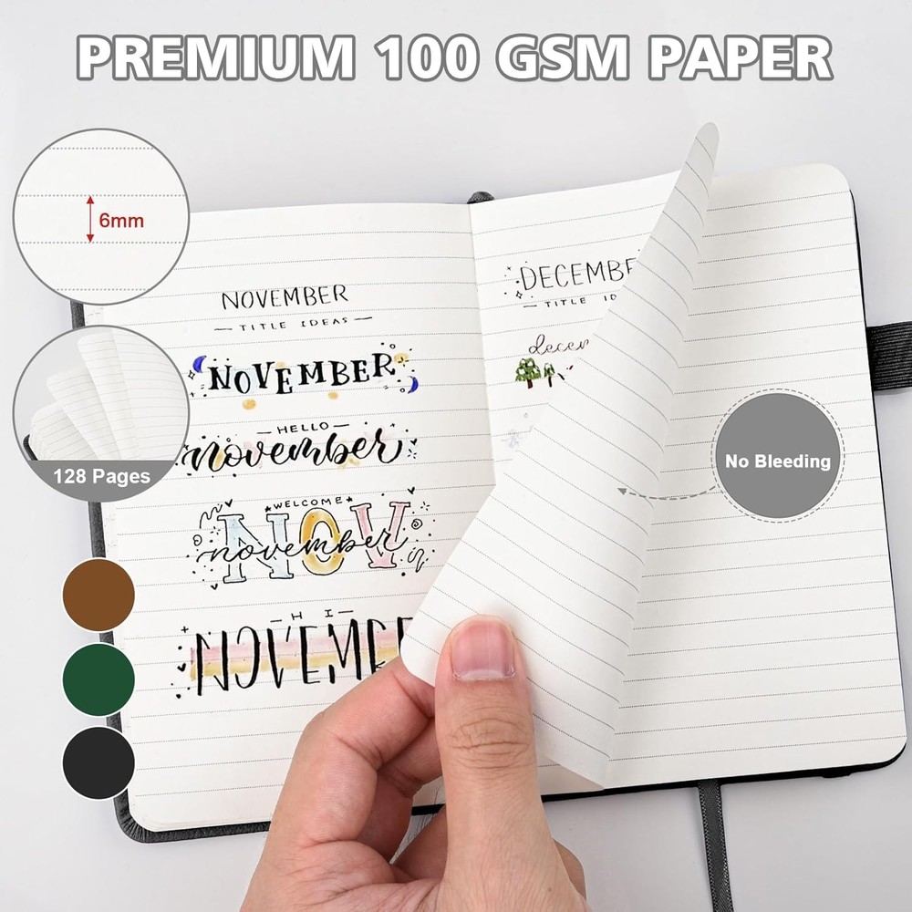 OMEYA Lined Pocket Notebook Journal: 3 Pack Small Notebooks for Note Taking, A6