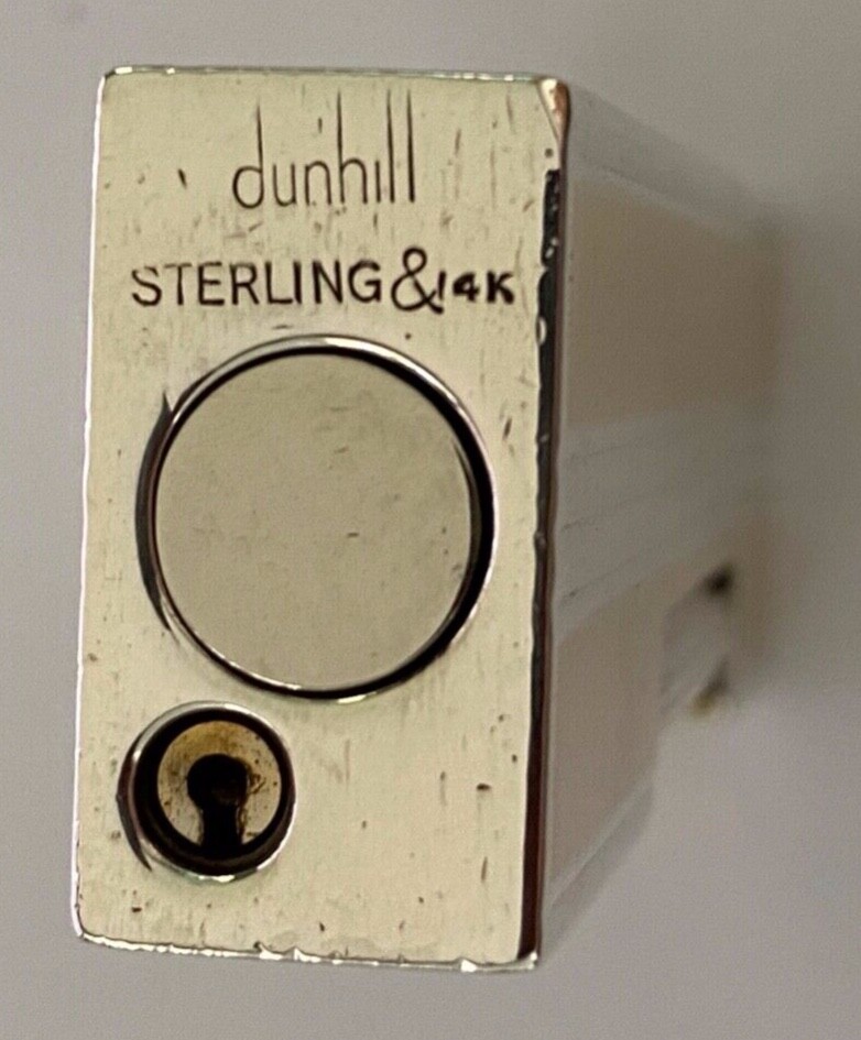 SOLID 925 STERLING SILVER /14K GOLD BUTANE DUNHILL CIGARETTE LIGHTER