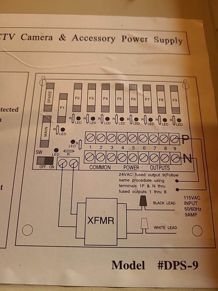 MG Electronics Cctv Camera Power Supply Model Dps-9
