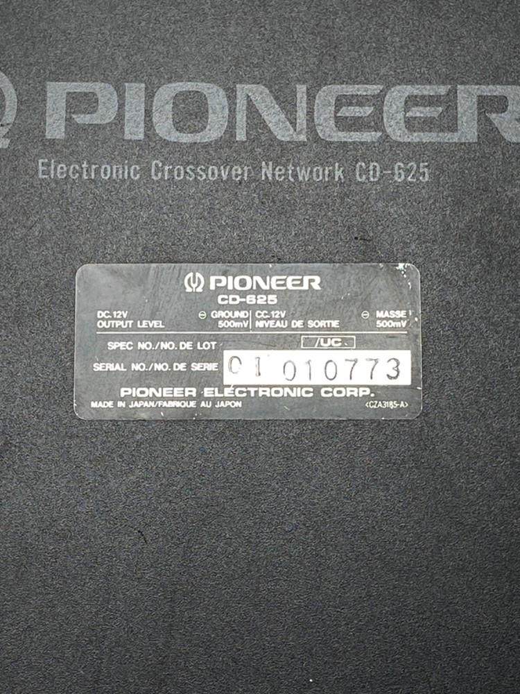 Pioneer CD-625 Vintage Electronic Crossover Network Black Old School UNTESTED