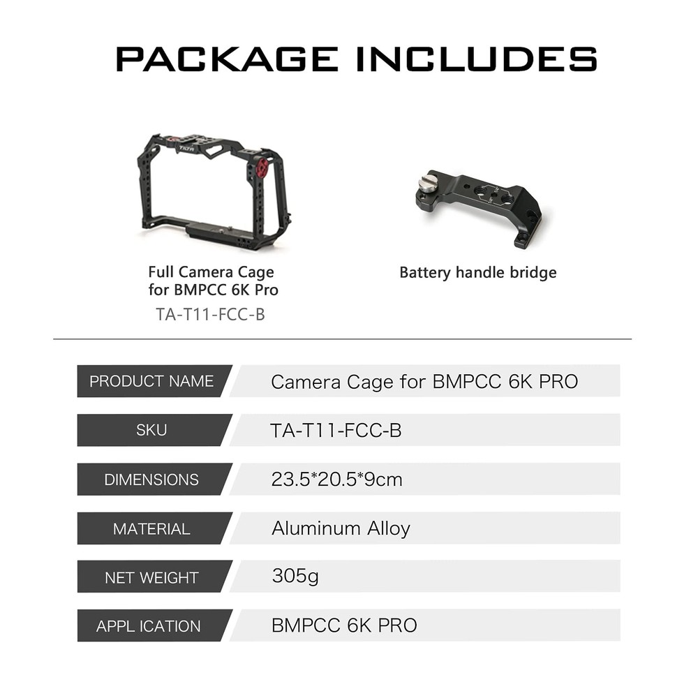 Camera Cage for BMPCC 6K Pro/G2 | Protective Gear | Mount Accessories | Compa...