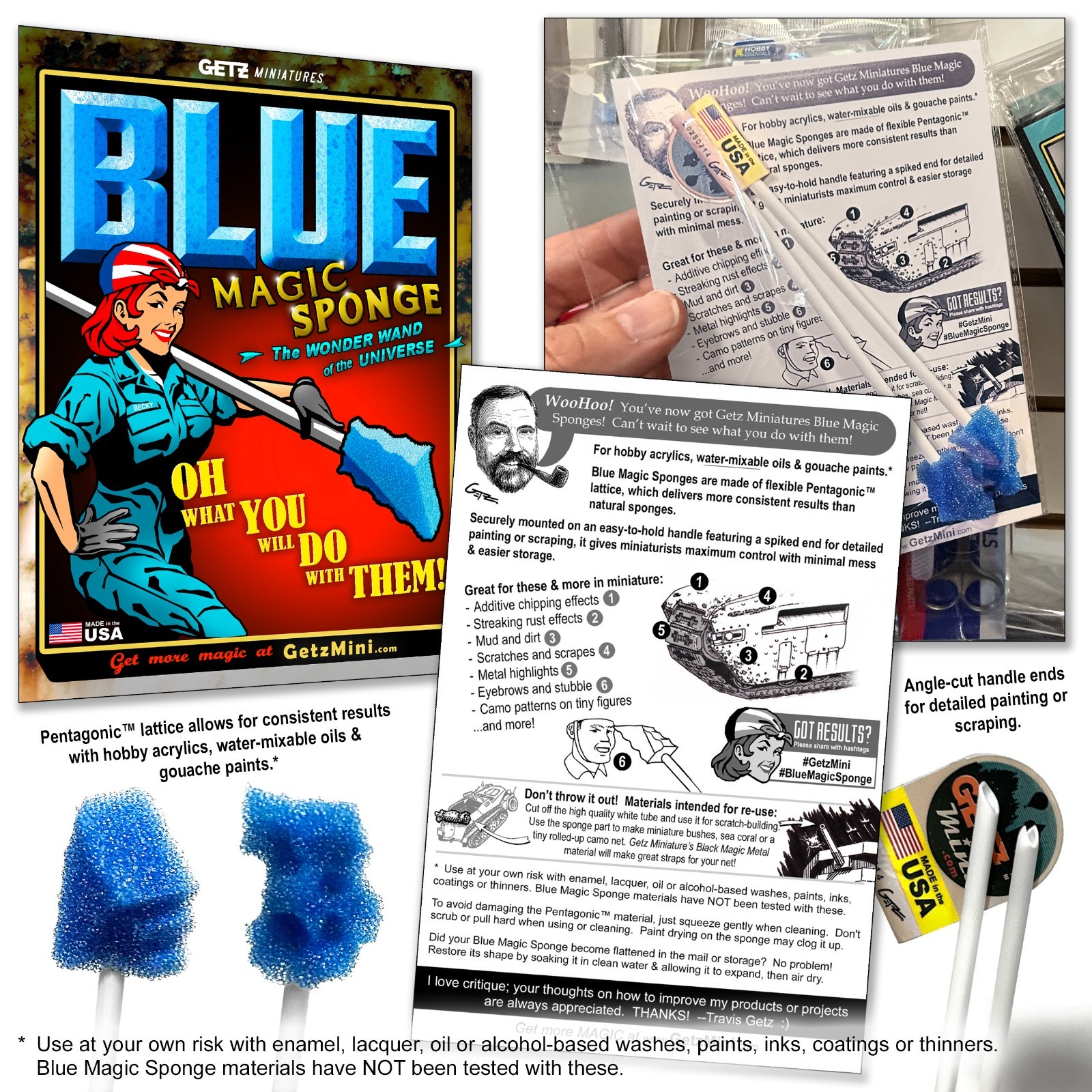 Blue Magic Sponge miniature craft tools (Set of 2) FREE SHIP Worldwide!