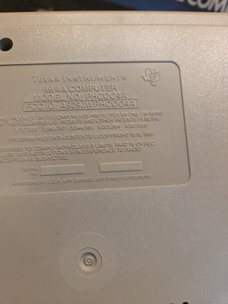 Vintage Texas Instruments Ti-99/4A (PHCOO4A) Home Computer Bundle Untested