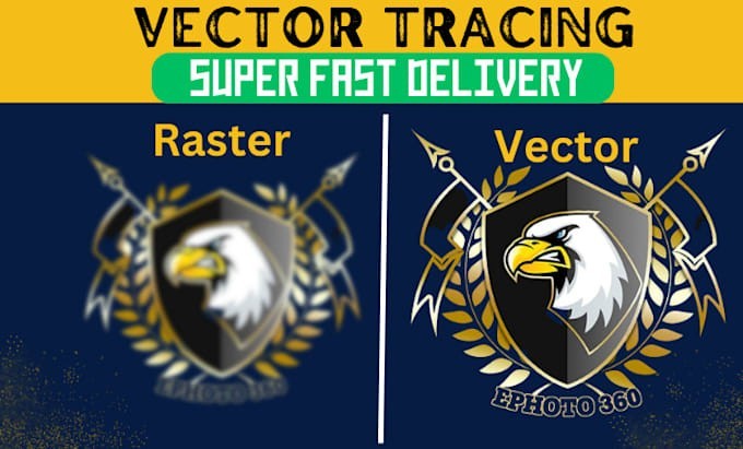 recreate, redraw, retrace logo or image with manual vector tracing