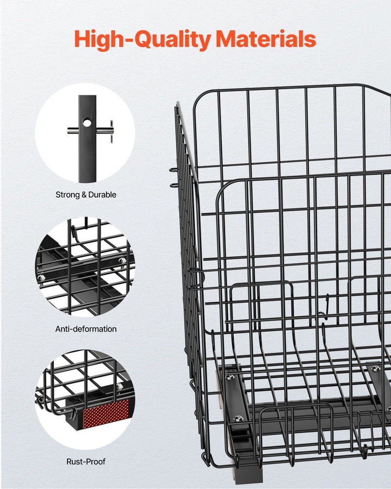 Rust-Proof 33lb Foldable Scooter Cargo Basket, 1in Receiver Fit