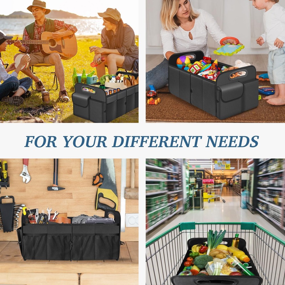 Trunk Organizer, Collapsible Waterproof Multi-Compartment Trunk Organizer for...