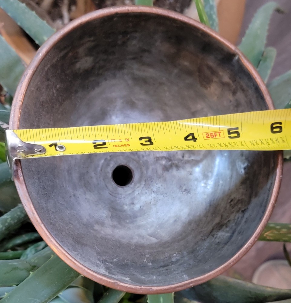 Antique Large Tinned Copper & Brass Decanting Funnel