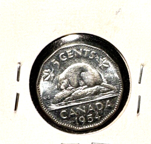 Canada 1954 five cents KM 50 AU