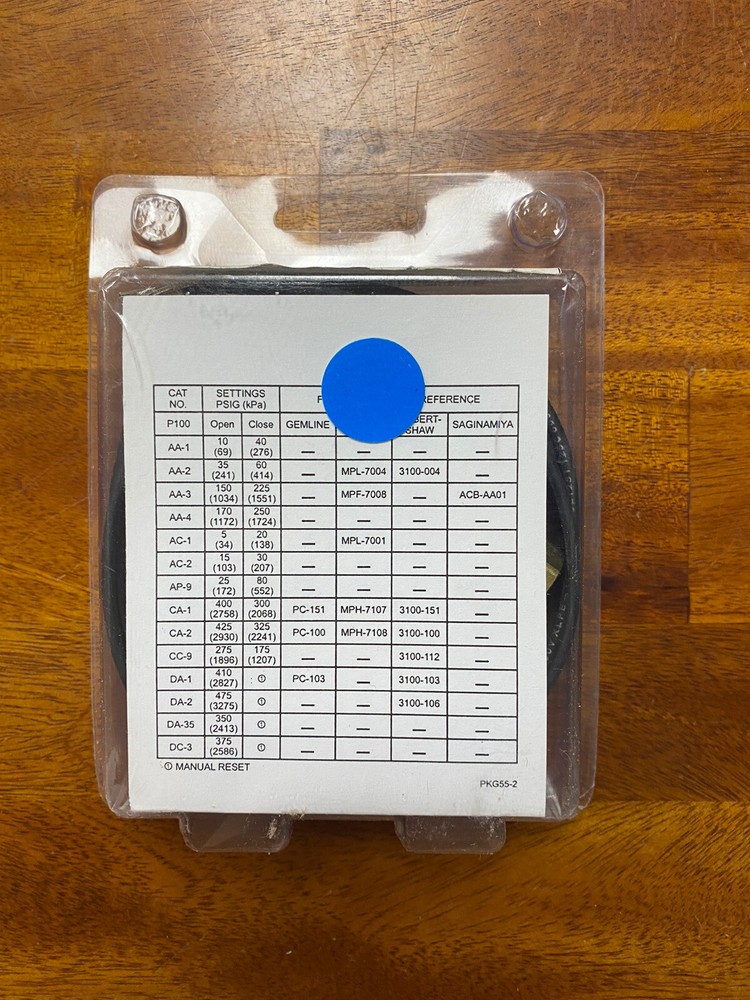 Johnson Controls Pressure Switch P100CP-2C Open 425 Close 325