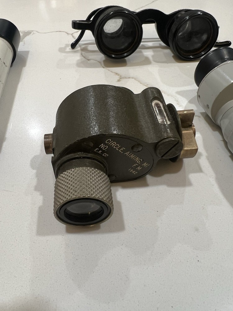 US WW2 M1 Aiming Circle Scope Lens Glasses Moorse Code Equipment Lot