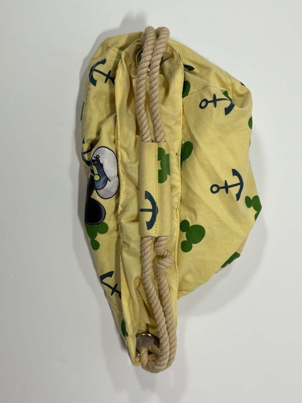 Mickey Mouse Tote Bag Disney World Disneyland Resort Yellow Anchors Rope Handle