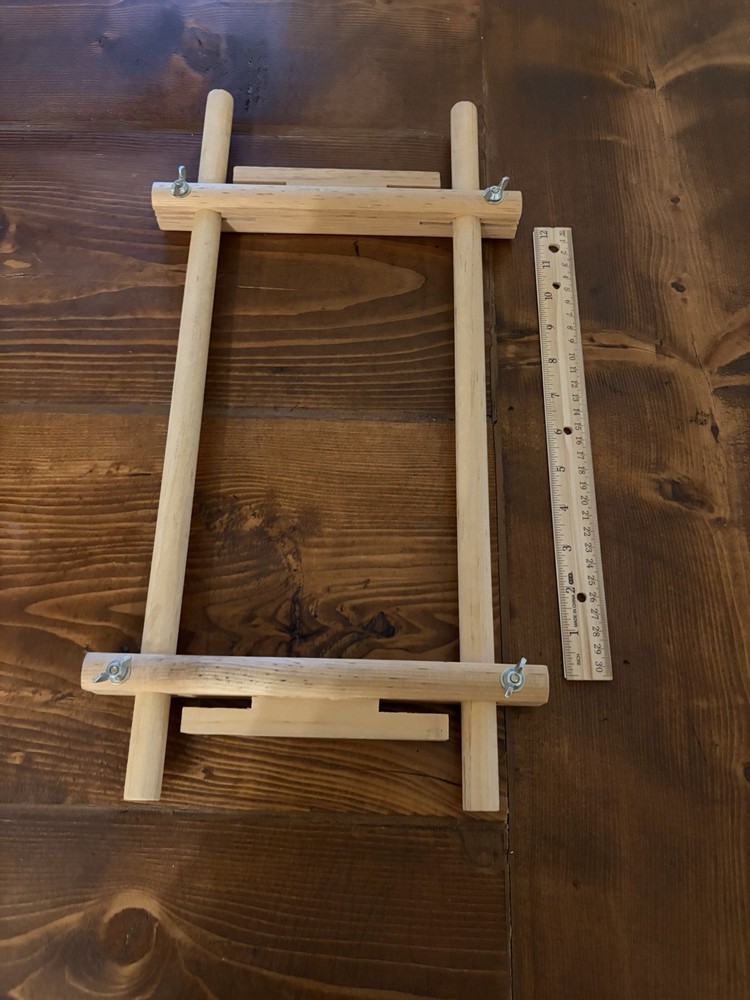 12x6 Inch Wood Scroll Needlework Frame Hardwood Rectangle Split-rail
