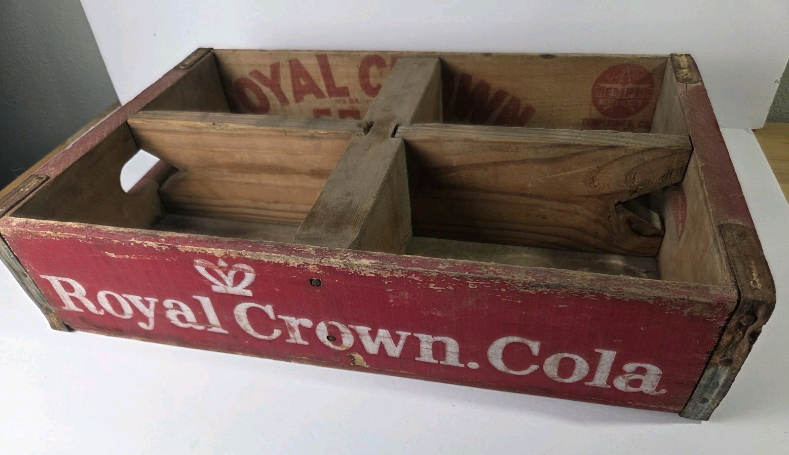 Vintage Royal Crown Cola Wooden Crate – Temple Texas – Original RC Soda Case
