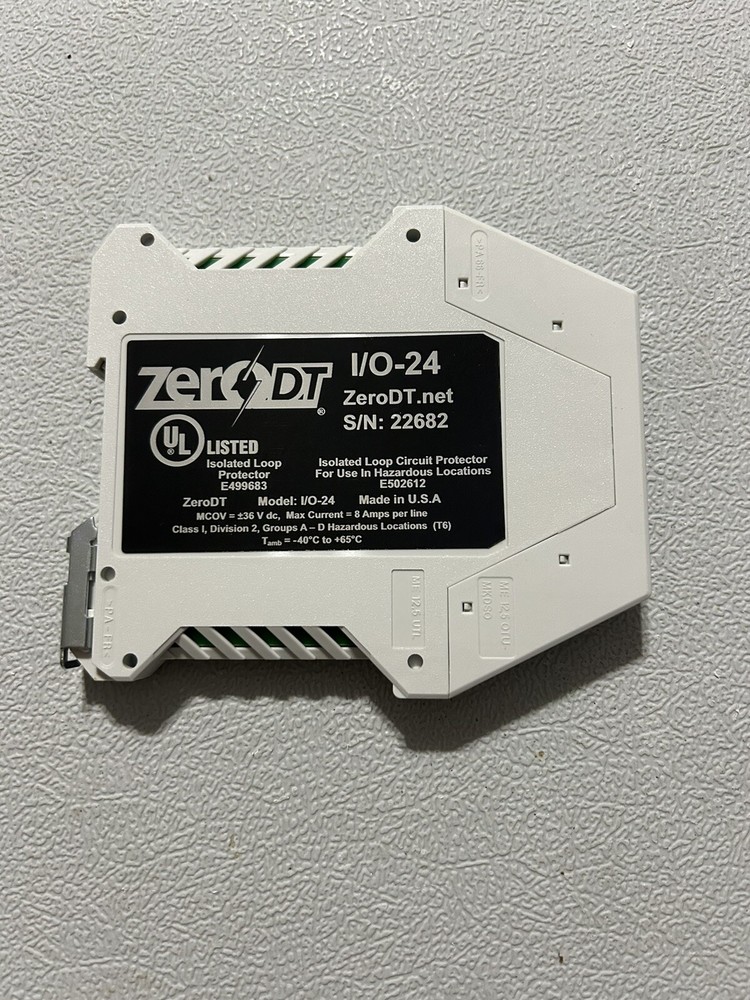 ZeroDT I/O-24 Current Loop Din Rail Mount Surge Protector. New Open Box