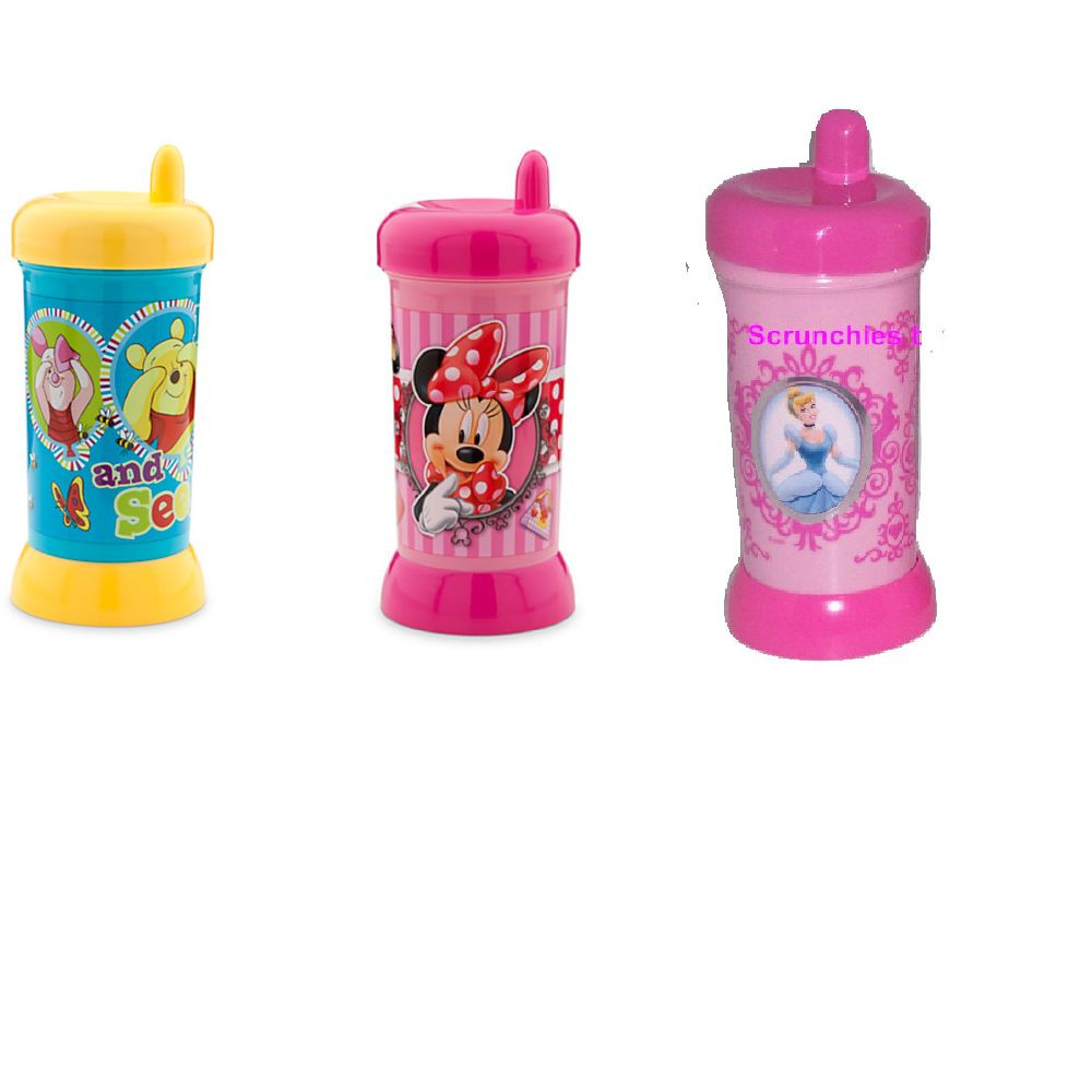 Disney Store Sippy Cup Winnie Pooh Eeyore Minnie Mouse Princess Toddler NEW
