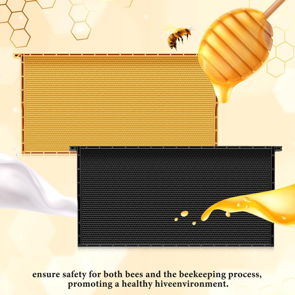 10 Pack Plastic Beehive Frames and Wax Foundations All in One Bee Hive Frames...