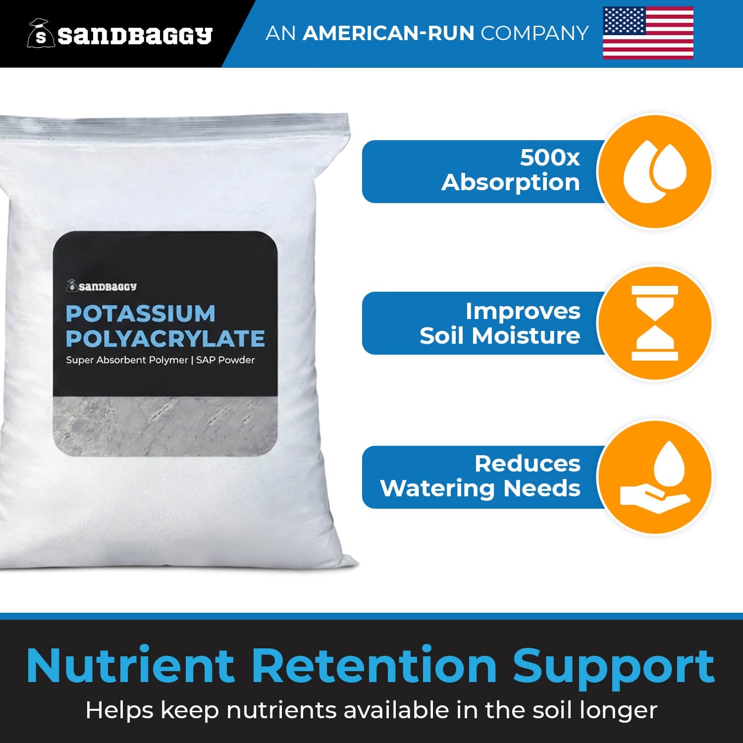 Potassium Polyacrylate Super Absorbent Polymer | SAP Powder - Sandbaggy