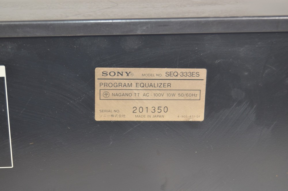 Sony SEQ-333ES Program Equalizer 10-Band Stereo Graphic Equalizer Working