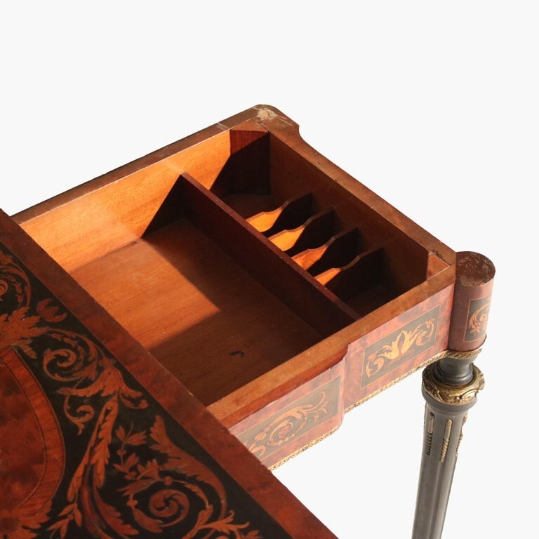 Antique Ebonized, Ormolu & Inlay Card Table C1880