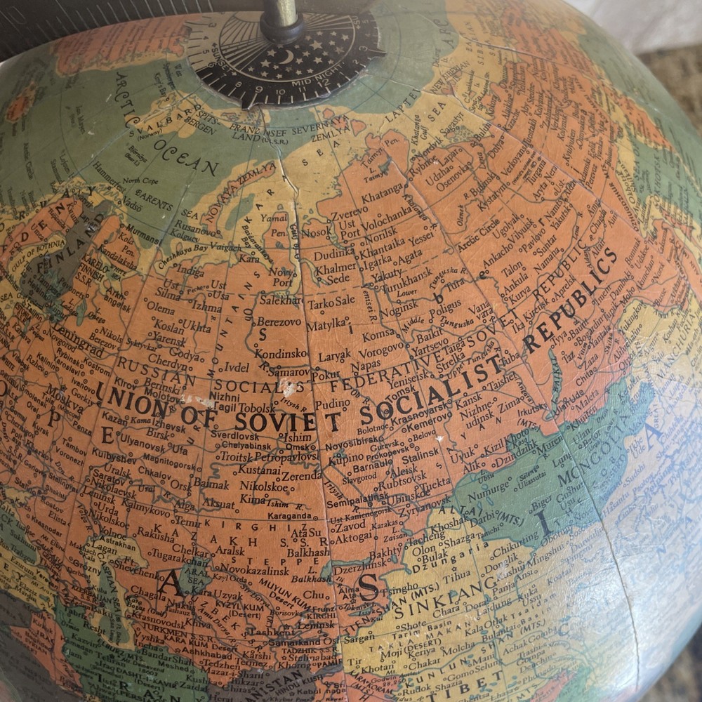 Vintage REPLOGLE 12 inch reference globe Made in USA year unknown