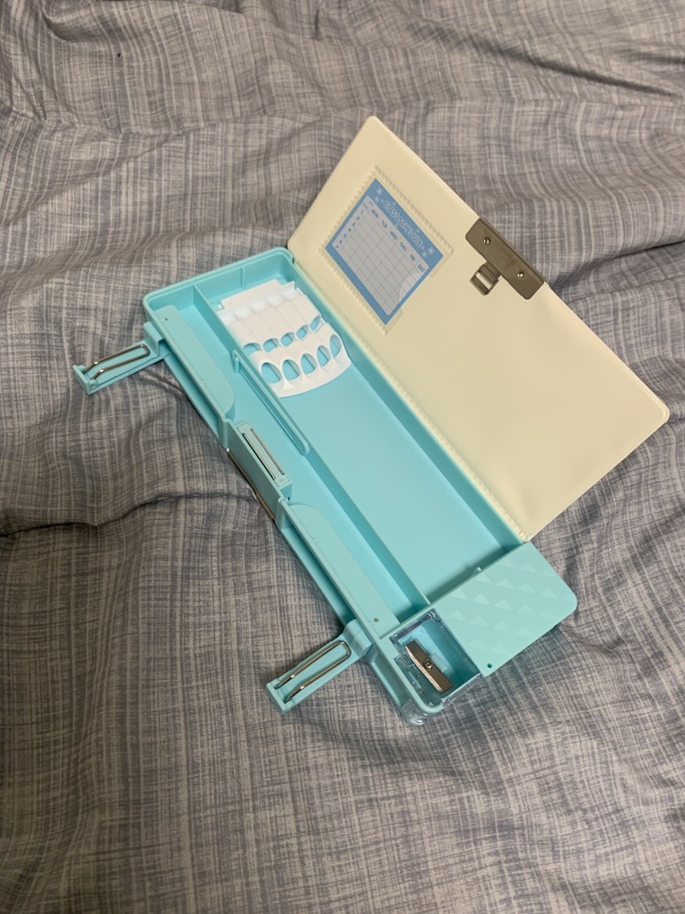 Daiso - Multi-Purpose School Pencil Case BLUE