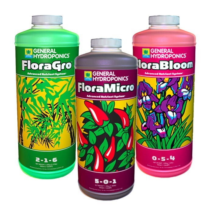 General Hydroponics Flora Series Gro Micro Bloom 1L Bundle