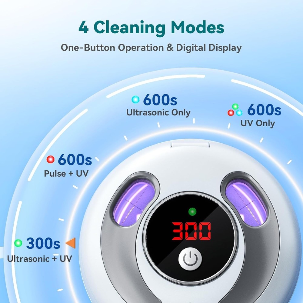 UV Dental Cleaner with Digital Timer: 4 Cleaning Modes