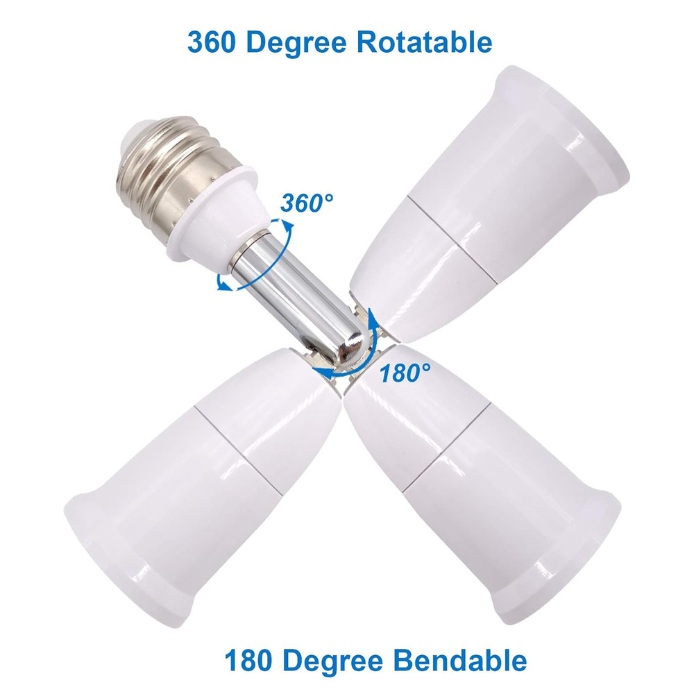 E26/E27 Light Socket Extender, 4.5 Inch Extension Socket Extender Adapter, Adjus