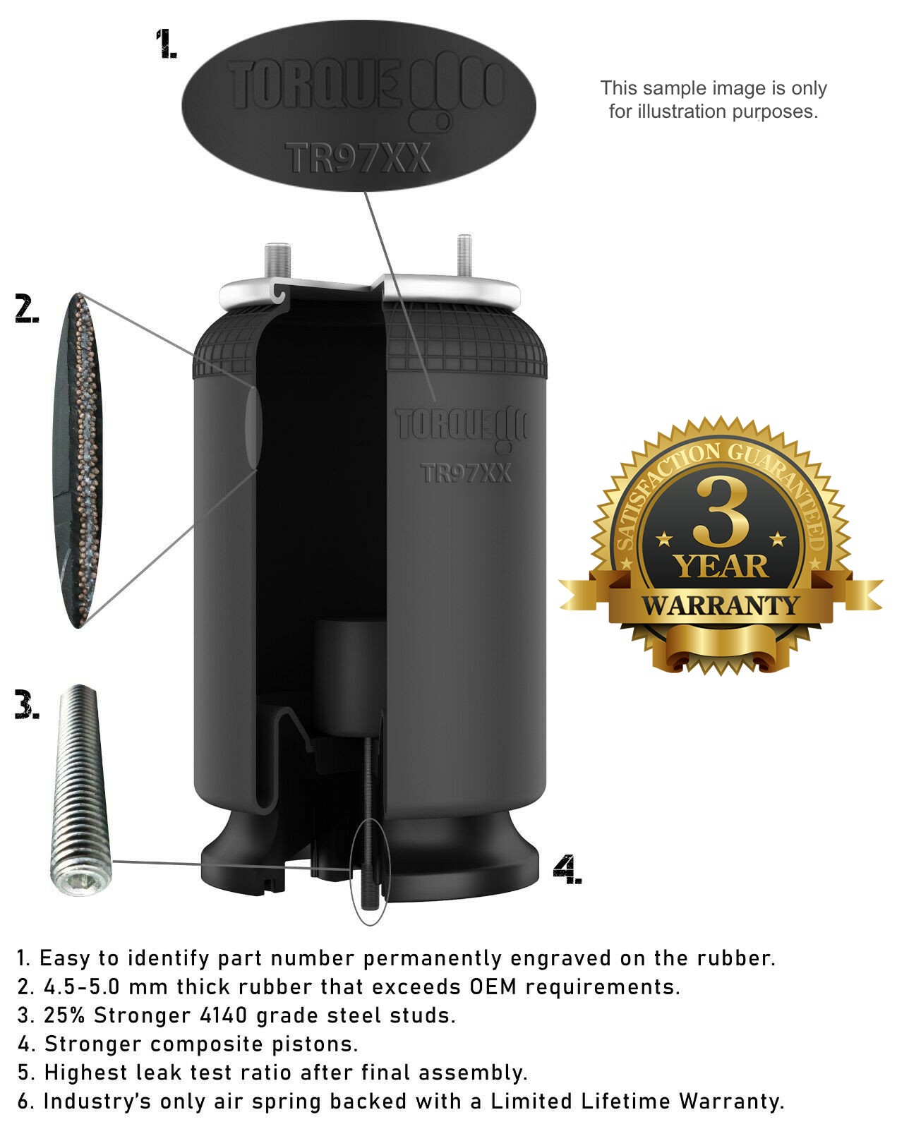 4 of Air Spring Bag for Volvo Replaces 3934699 8079902, 1R12-405, W01-358-8829