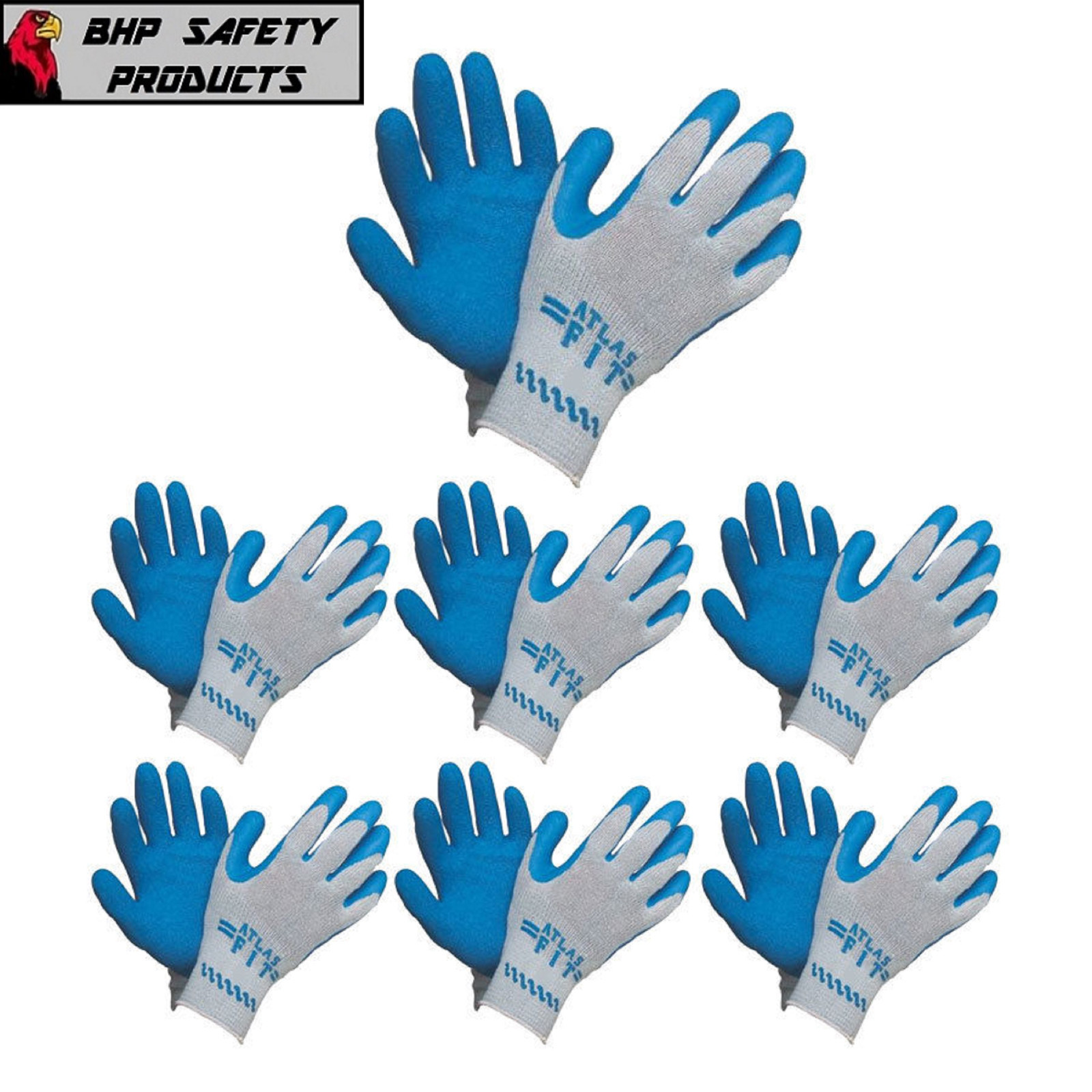 SHOWA ATLAS FIT 300 NATURAL RUBBER PALM WORK GLOVES BLUE (SM-XL)