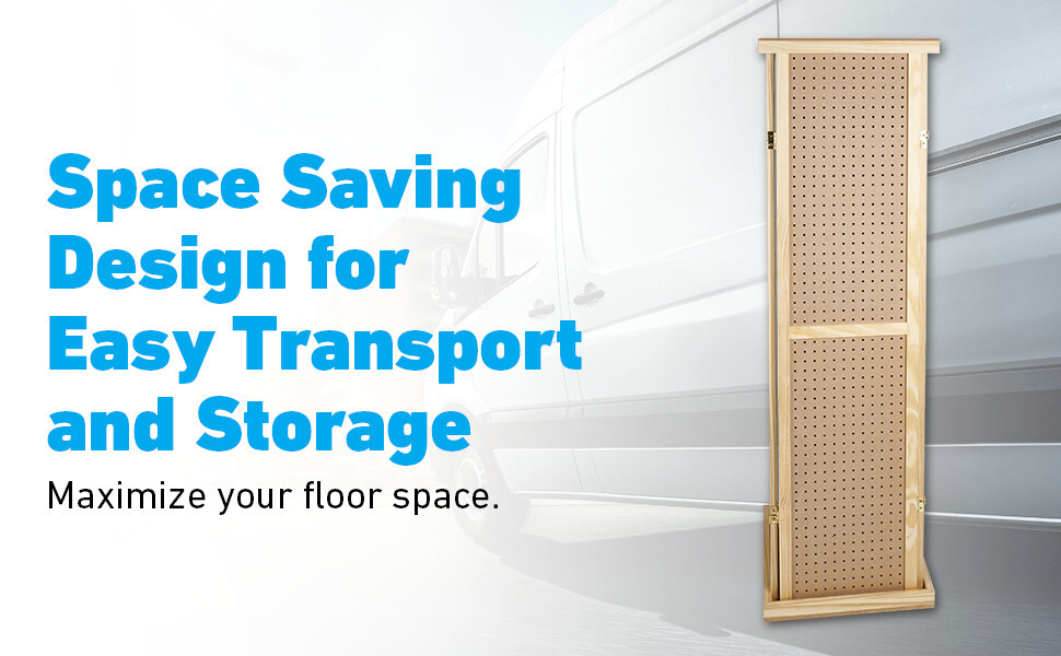 Pegboard Tower Display 4 Sided Spinner Top Base Hinged Rotating Peg Board 5' H