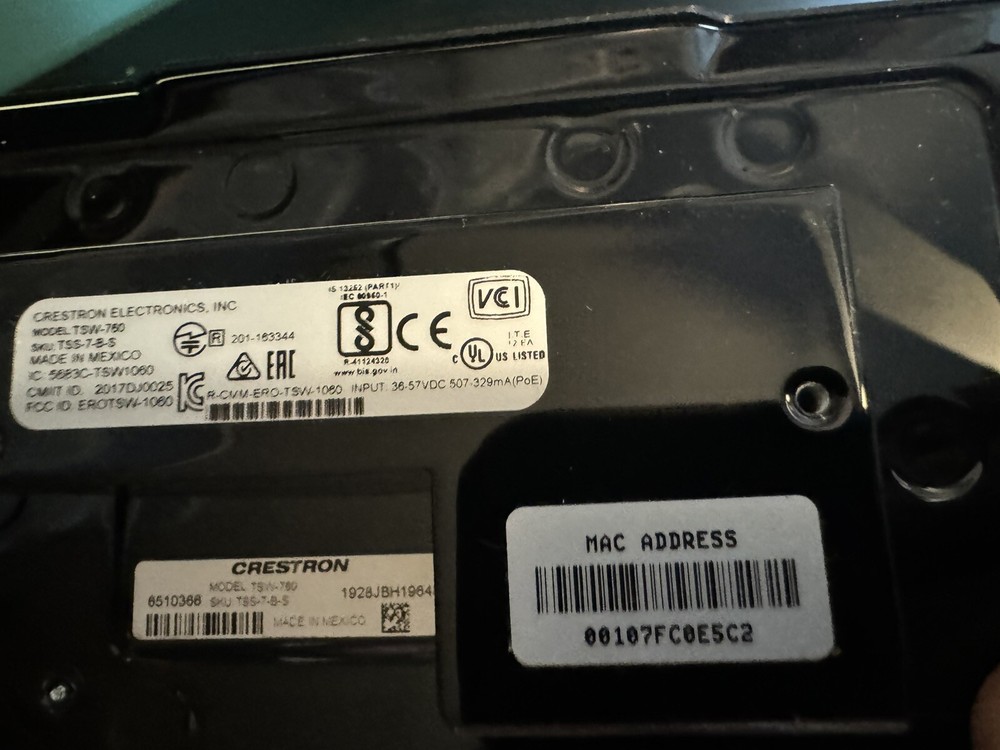 Crestron TSW-760 Touch Screen