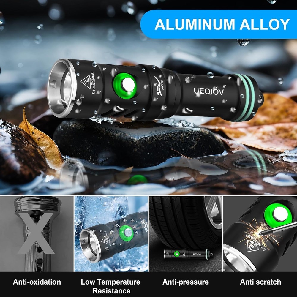 High Performance Dive Light 5000 Lumen Waterproof Torch Night Diving Flashlight